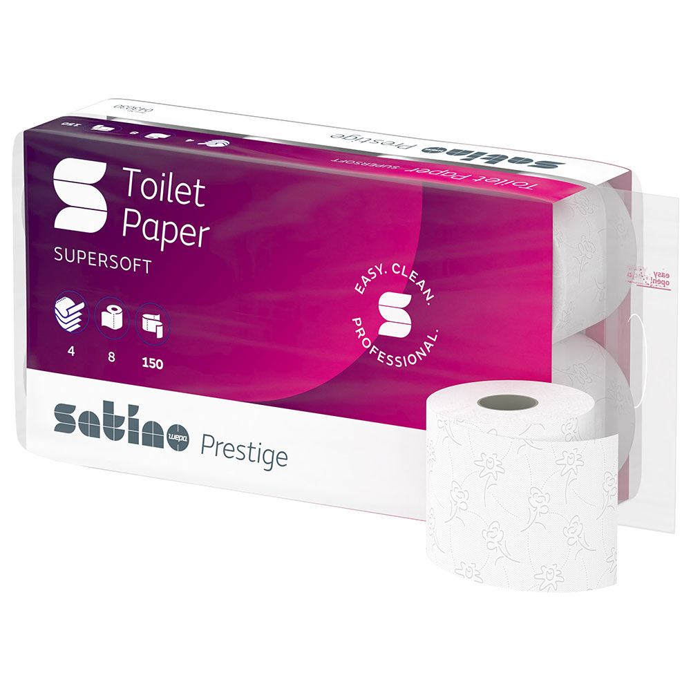 Toilettenpapier Satino by WEPA Prestige 4-lagig Zellstoff 150 Blatt - 72 Rollen