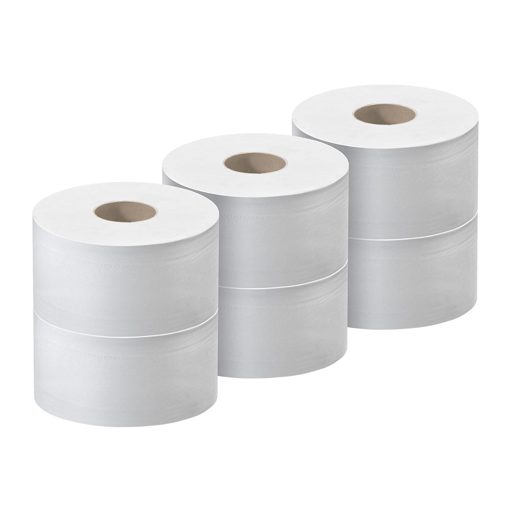 Jumborollen Toilettenpapier Innenabzug 2-lagig Zellstoff hochweiß Ø 18,5cm 200m pro Rolle - Palette (36 VE)