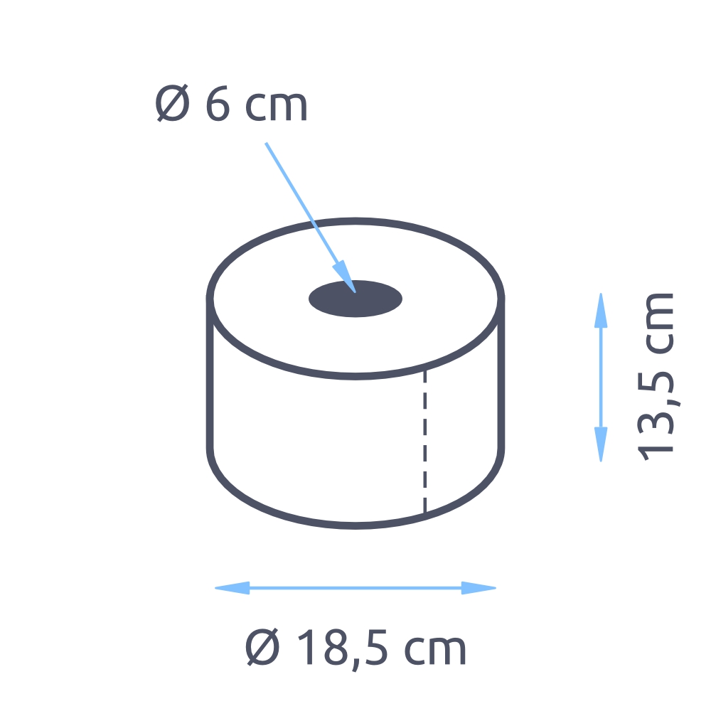 Jumborollen Toilettenpapier Innenabzug 2-lagig Zellstoff hochweiß Ø 18,5cm 200m pro Rolle - Palette (36 VE)