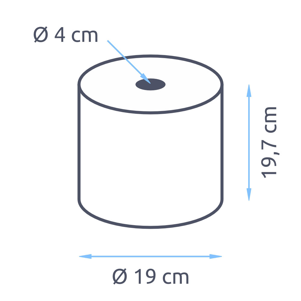 Handtuchrollen Paperblu 2-lagig Zellstoff hochweiß 19,7cm Breite 4cm Hülse - 6er Pack