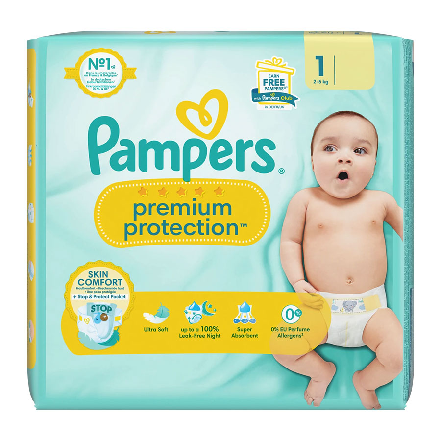 Pampers Premium Protection Größe 1 (2-5 kg) 144 Stück