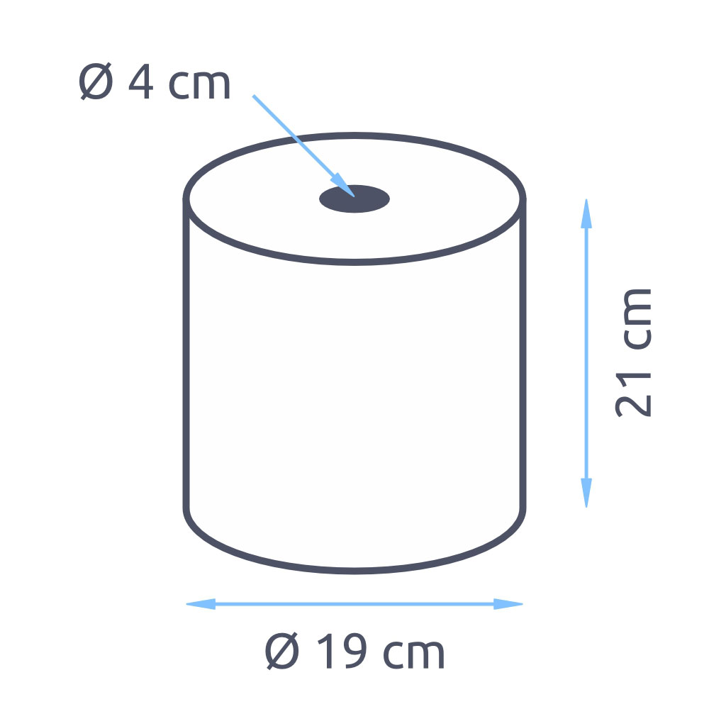 Handtuchrollen Paperdi 2-lagig Zellstoff hochweiß 21cm Breite 4cm Hülse - 6er Pack