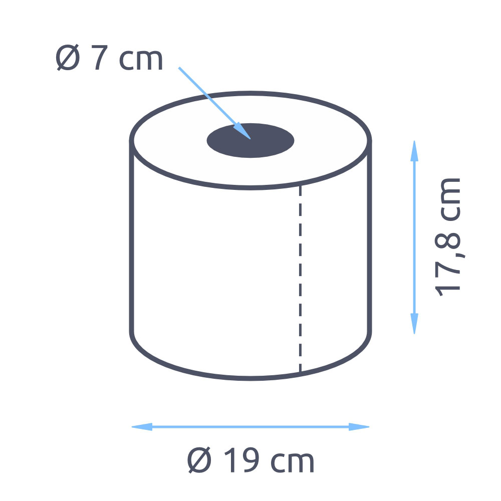 Handtuchrollen 2-lagig Recycling weiß 17,8cm Breite 7cm Hülse - 6er Pack